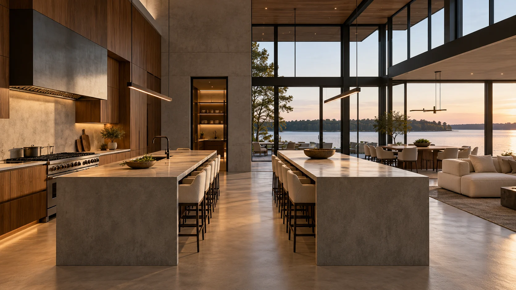 Concept rendering for Lake-facing show kitchen