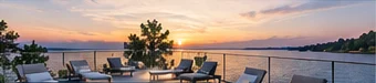 Open observation deck with lake views